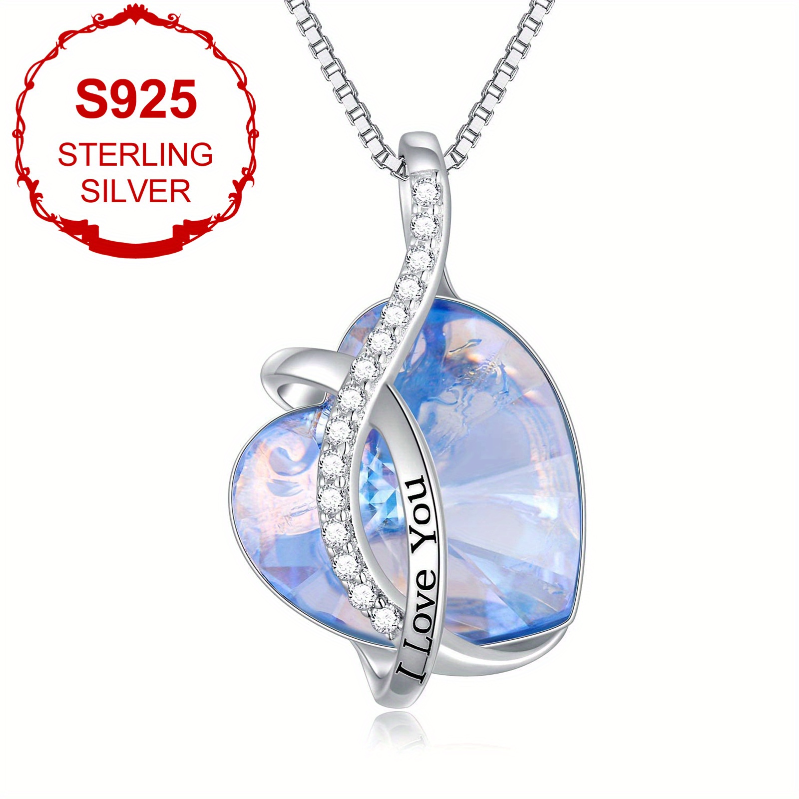 Women's Birthstone Love Necklace — S925 Silver